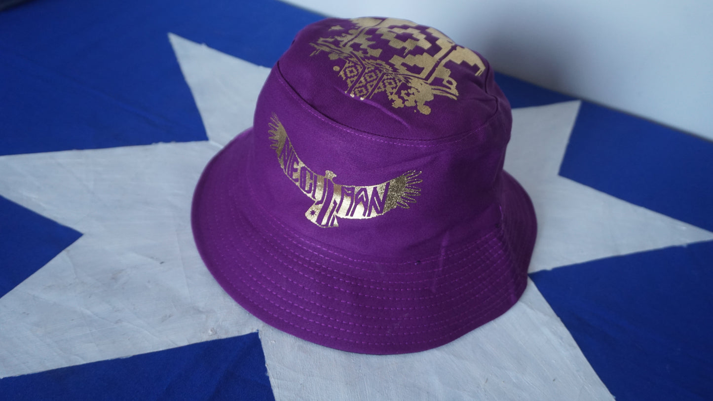 Gorro reversible morado con negro (para mujer)