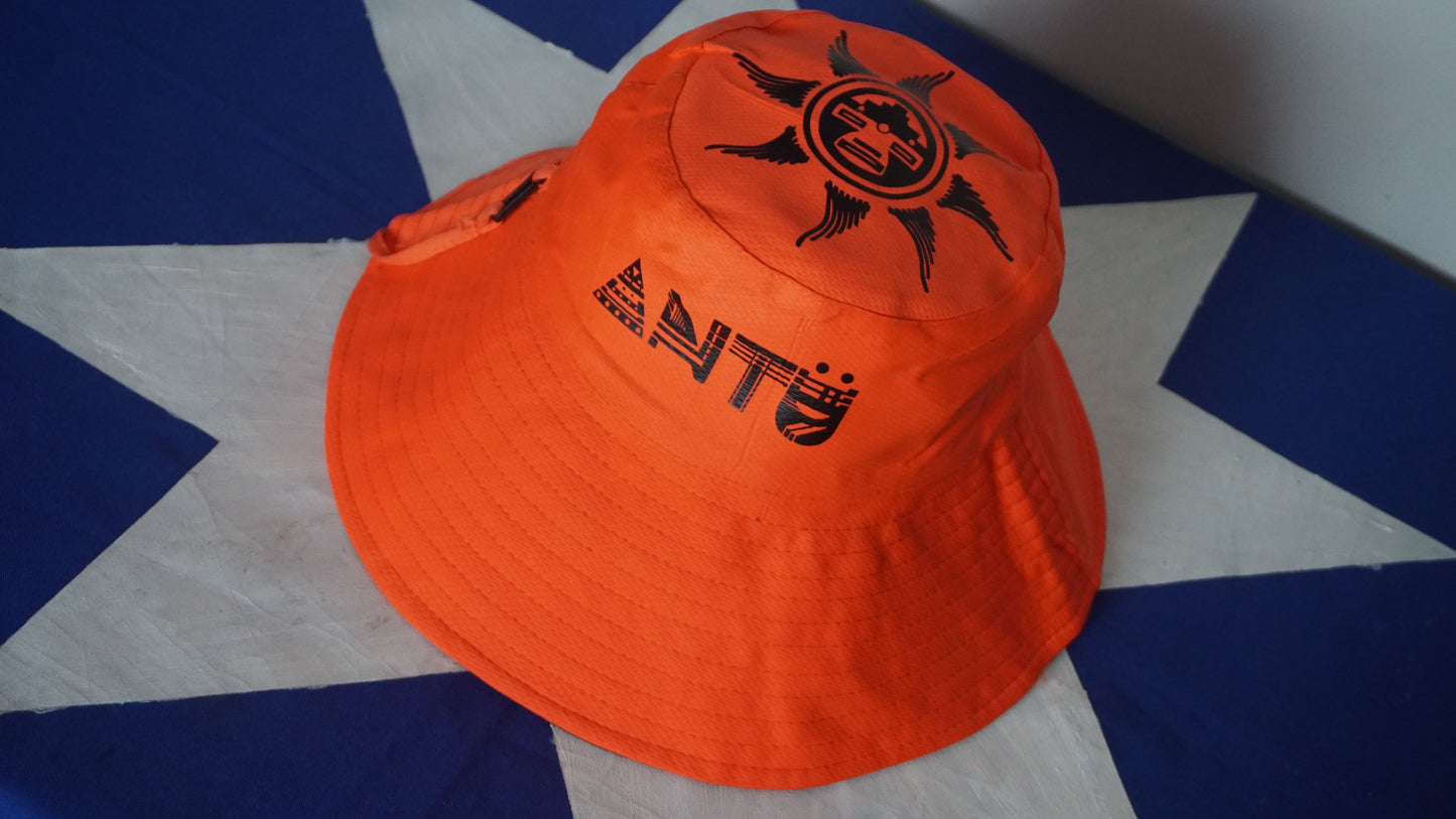 Gorro pescador reversible XXL Color (naranjo y negro).