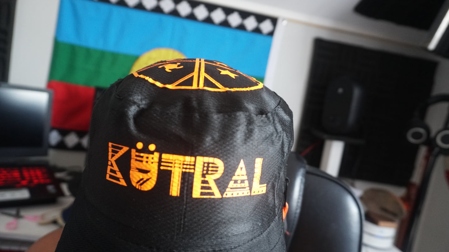 Gorro pescador reversible XXL Color (naranjo y negro).