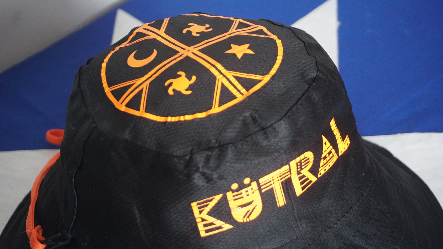 Gorro pescador reversible XXL Color (naranjo y negro).