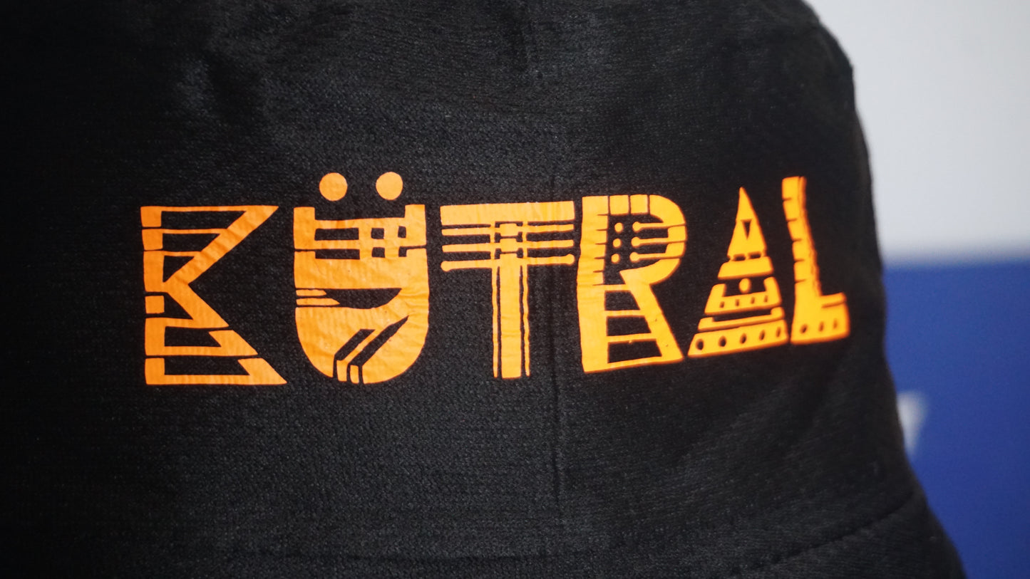 Gorro pescador reversible XXL Color (naranjo y negro).