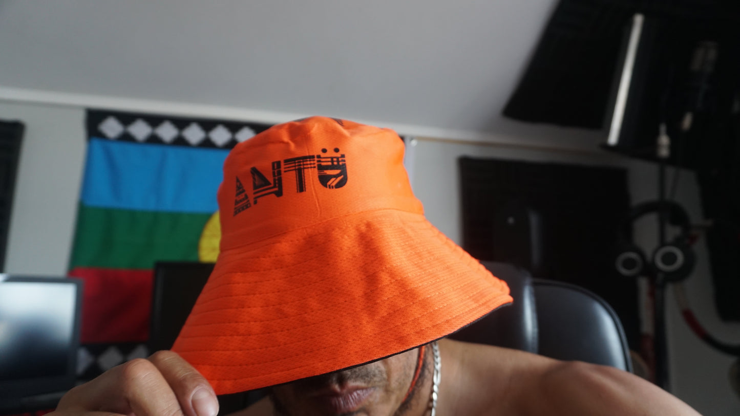 Gorro pescador reversible XXL Color (naranjo y negro).