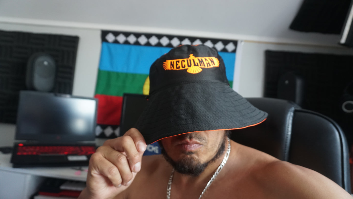 Gorro pescador reversible XXL Color (naranjo y negro).