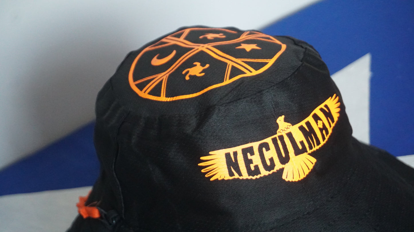 Gorro pescador reversible XXL Color (naranjo y negro).