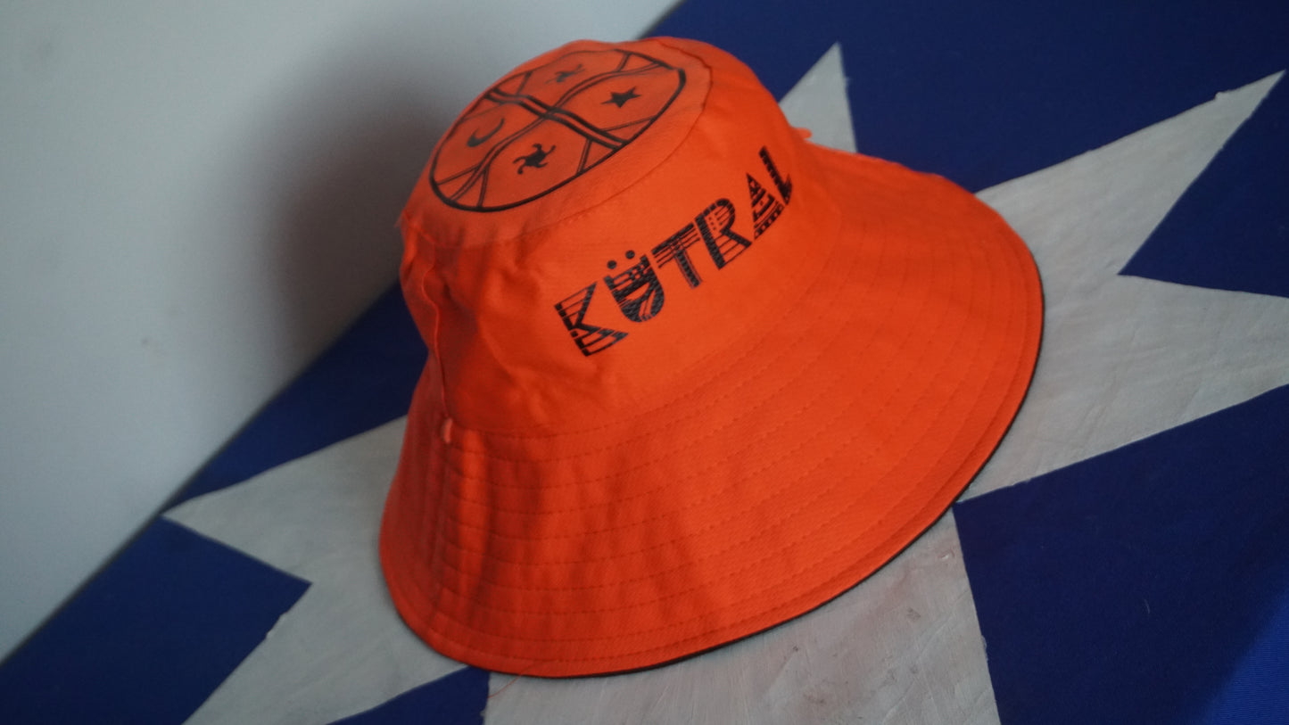 Gorro pescador reversible XXL Color (naranjo y negro).