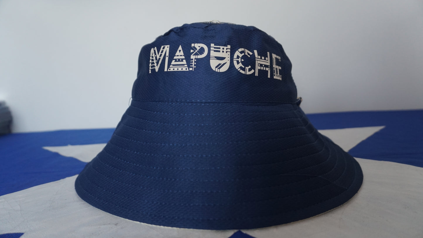 Gorro pesacador XXL reversible (azul marino y beige).