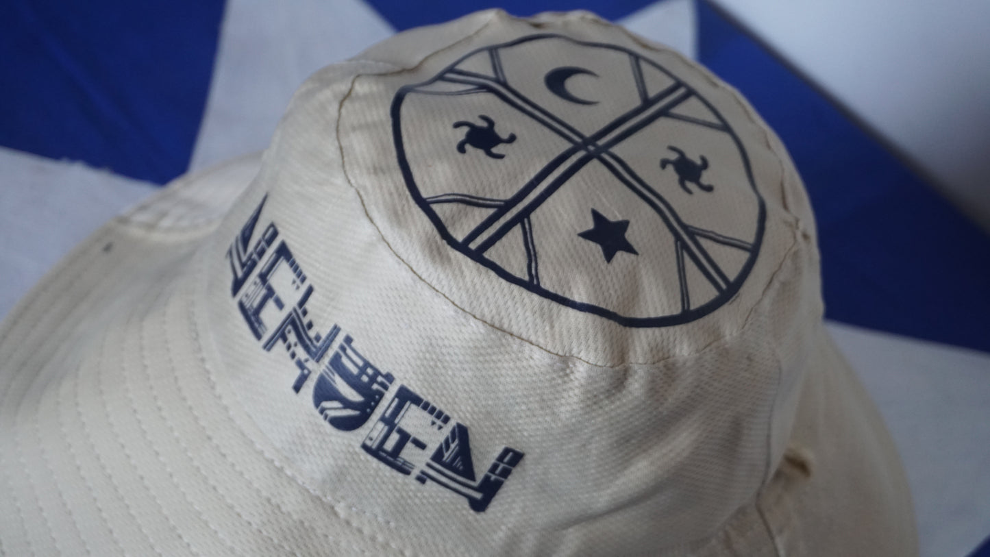 Gorro pesacador XXL reversible (azul marino y beige).