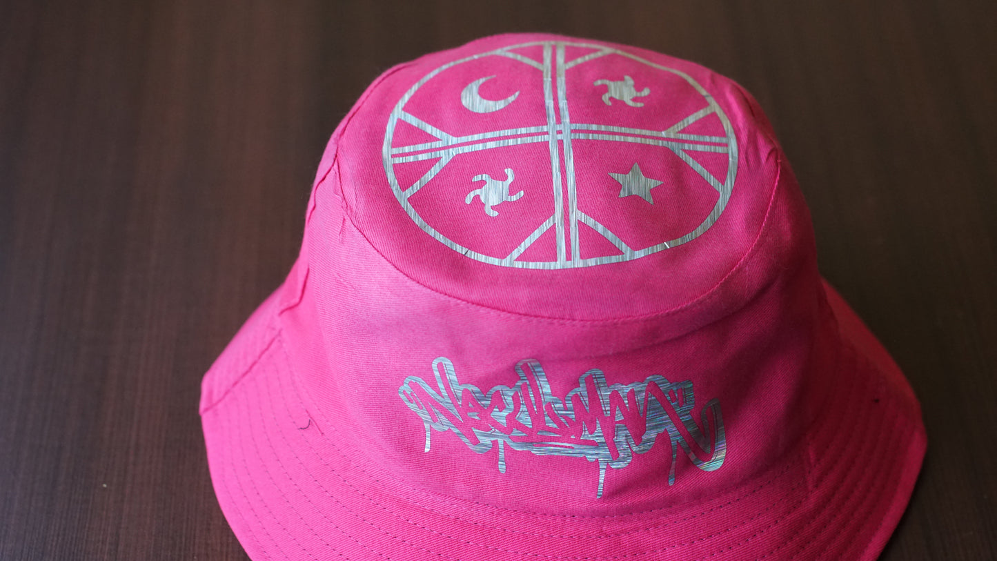 Gorro reversible fucsia con negro (para mujer)